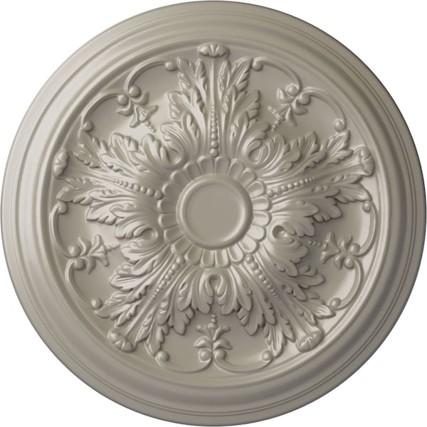Ekena Millwork Damon Ceiling Medallion (Fits Canopies up to 3 3/8"), Hand-Painted Pearl White, 20"OD x 1 1/2"P CM20DAPWS - main